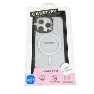 Mm1O CASETiFY Impact Case w/ Magsafe for iPhone 16 Pro 6.3" Clear/Black Open Box